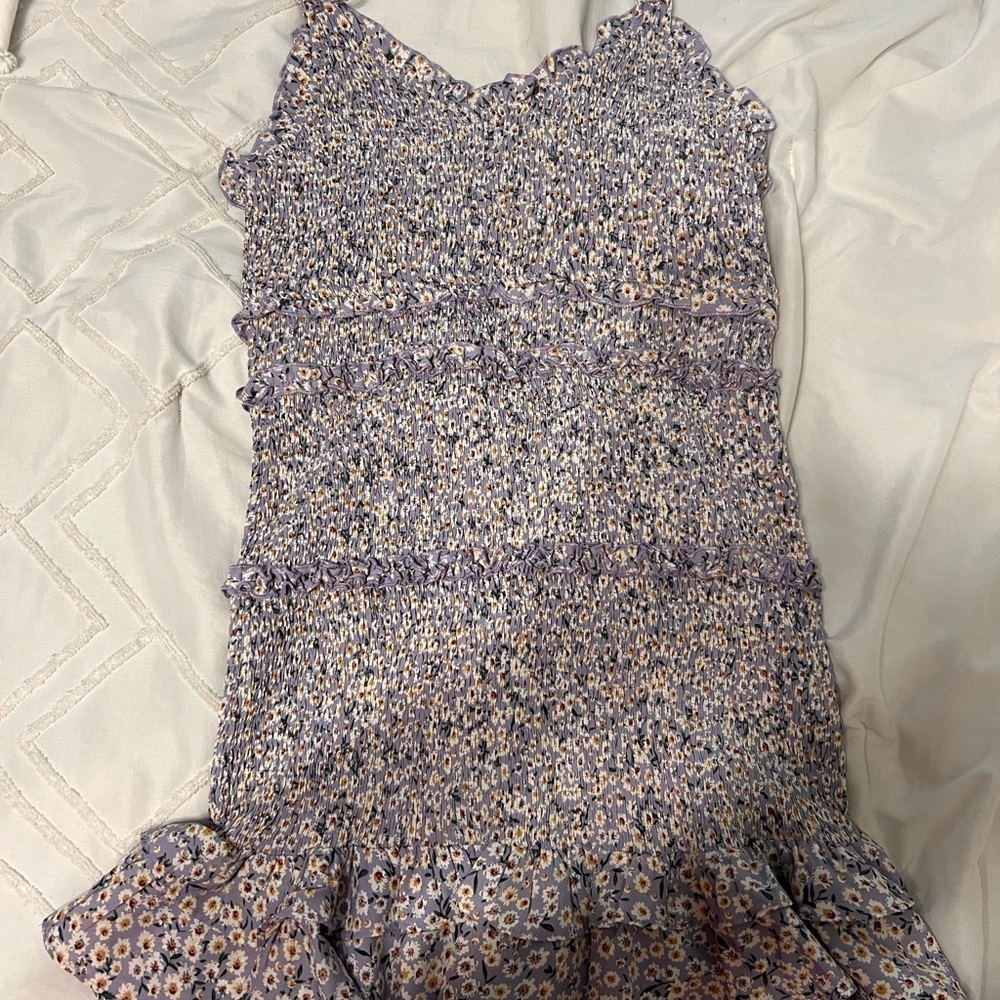 The Impeccable Pig Lavender Floral Smocked Dress